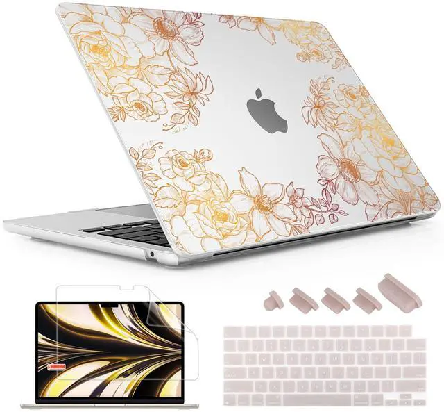 Main image of May Chen Compatible with M4 MacBook Air 15 inch Case 2025 2024 2023 Release A3241 A3114 A2941 M2 M3 Chip, Surface Hard Shell Case for MacBook Air 15.3" with Retina Display, Sketch Floral
