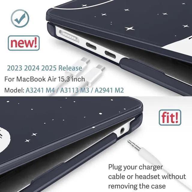 Alt view image 3 of 5 - May Chen Compatible with M4 MacBook Air 15 inch Case 2025 2024 2023 A3241 A3114 M3 A2941 M2 with Liquid Retina Display & Touch ID, Plastic Hard Shell with Keyboard Cover - Astronaut Flight