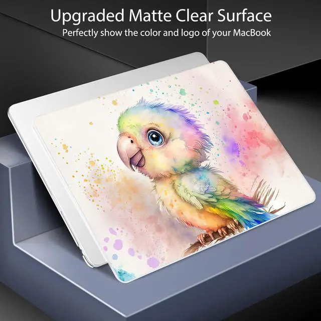 Alt view image 4 of 5 - May Chen Compatible with M4 MacBook Air 15 inch Case 2025 2024 2023 Release A3241 A3114 A2941 M2 M3 Chip, Surface Hard Shell Case for MacBook Air 15.3" with Retina Display, Cute Parrot