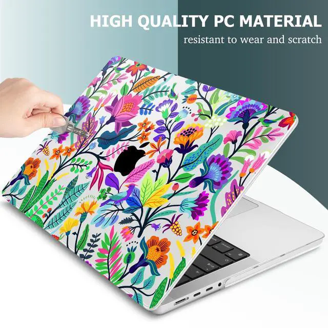 Alt view image 4 of 5 - May Chen Case for M4 MacBook Pro 14 inch Case A3112 A3401 Max A3185, M3 A2918 A2992, M2 A2779 M1 A2442, 2024 2023 2022 2021 Release, Plastic Hard Shell with Keyboard Cover, Bright Colorful Flowers