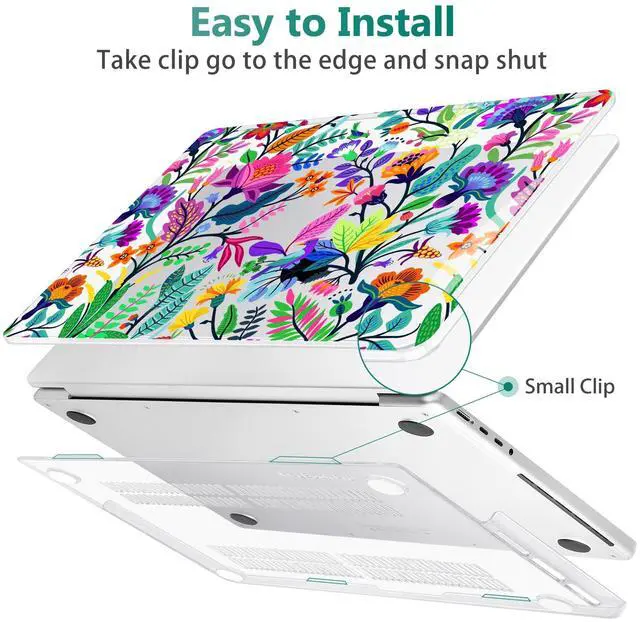 Alt view image 5 of 5 - May Chen Case for M4 MacBook Pro 14 inch Case A3112 A3401 Max A3185, M3 A2918 A2992, M2 A2779 M1 A2442, 2024 2023 2022 2021 Release, Plastic Hard Shell with Keyboard Cover, Bright Colorful Flowers
