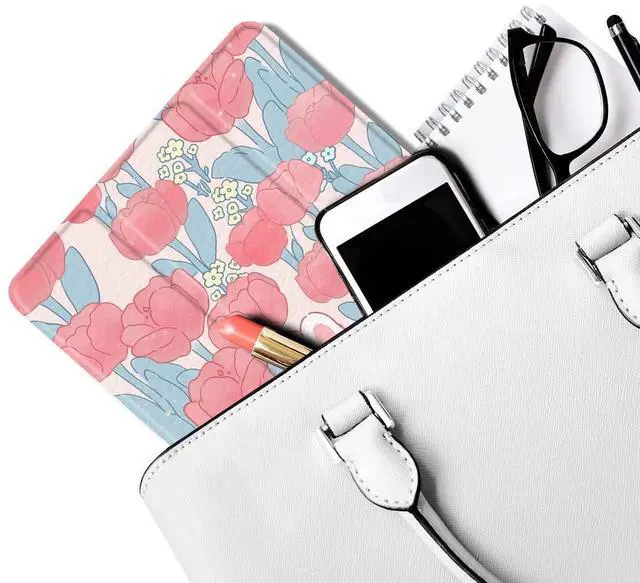 Alt view image 5 of 5 - MAYCARI Rabbit Bear Flower Case foriPad Pro 12.9 Inch 2022/2021/2020 with Pencil Holder, Cute iPad Pro 6th/5th/4th Generation Protective Case with Soft TPU Back, Auto Sleep/Wake Cover Slim Shell