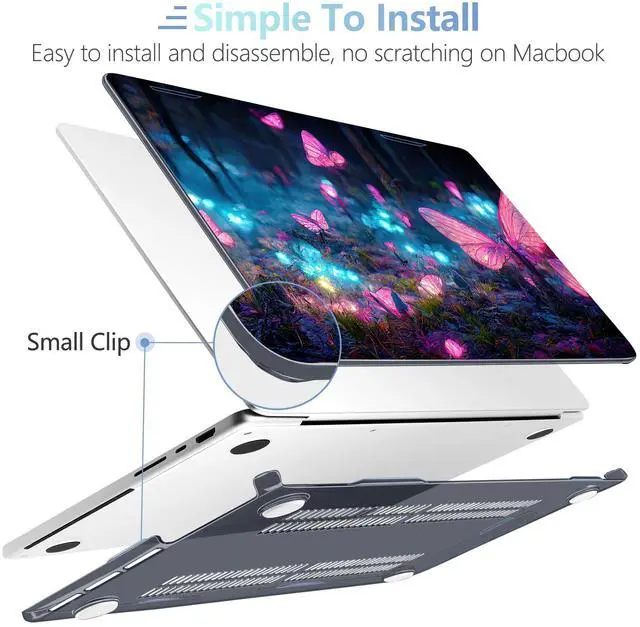 Alt view image 5 of 5 - MEEgoodo Case for MacBook Pro 14 inch 2023, Hard Shell with Keyboard & Camera Cover, Fantasy Forest