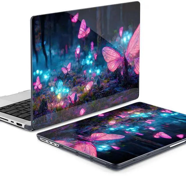 Alt view image 3 of 5 - MEEgoodo Case for MacBook Pro 14 inch 2023, Hard Shell with Keyboard & Camera Cover, Fantasy Forest