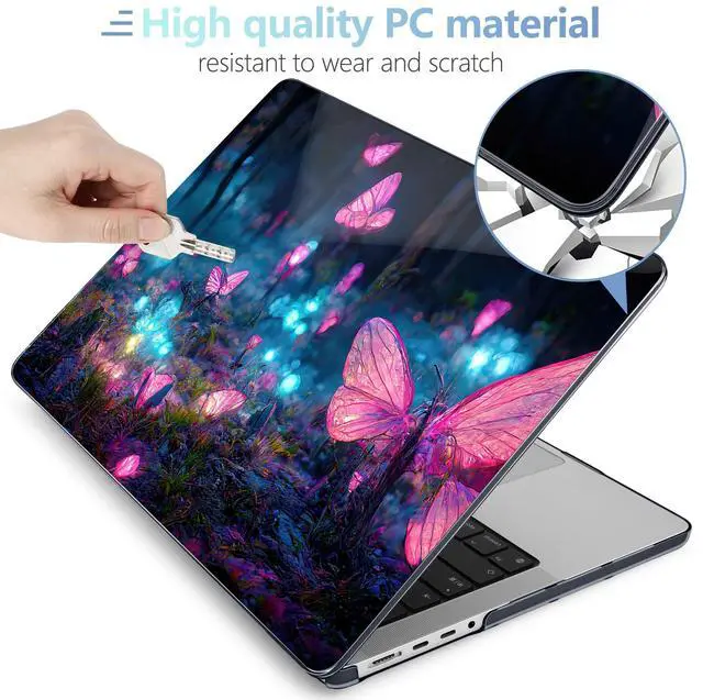 Alt view image 4 of 5 - MEEgoodo Case for MacBook Pro 14 inch 2023, Hard Shell with Keyboard & Camera Cover, Fantasy Forest
