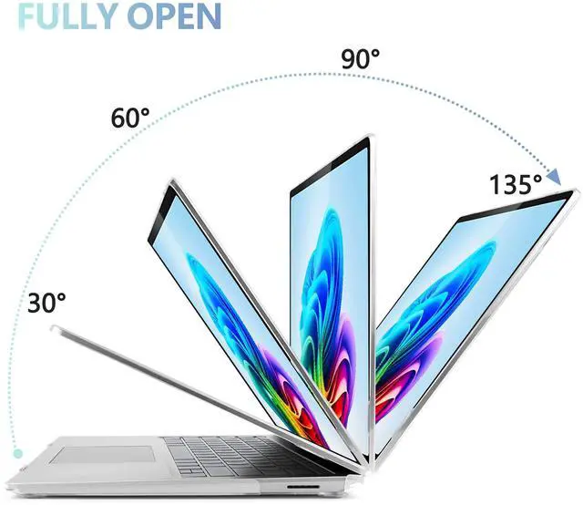 Alt view image 5 of 5 - MEEgoodo Case for Microsoft Surface Laptop 13.8 inch Touchscreen 2024 (7th Edition),Clear Cover Fit Model 2036,Laptop Hard Shell with Keyboard & Webcam Cover & Screen Protector,Blue Line Floral