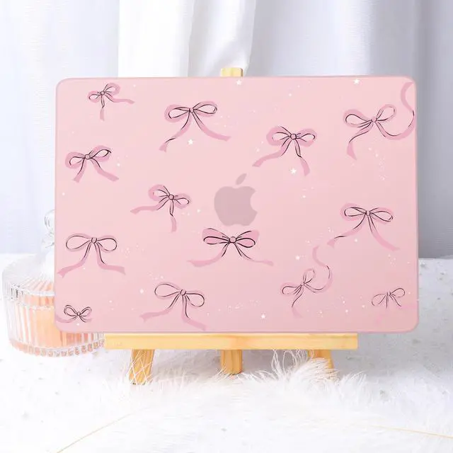 Alt view image 4 of 5 - May Chen for MacBook Air 13.6 inch Case A3240 M4 A3113 M3 A2681 M2 with Retina Dispaly, 2025 2024 2023 2022 Release, Plastic Hard Shell Case with Screen Protector & Keyboard Cover, Chalk Pink Bow