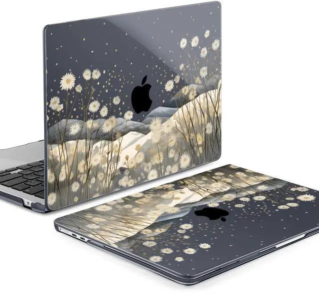 Alt view image 3 of 5 - MEEgoodo Case for MacBook Air 15 inch M4/M3/M2 2025 2024 2023, Case Fit Model (A3241/A3114/A2941) for MacBook Air 15-inch, Laptop with Keyboard & Camera Cover & OTG Adapter, Starry Wildflowers