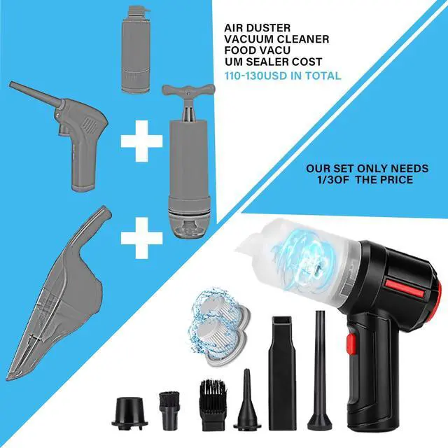 Alt view image 5 of 5 - Meudeen Air Duster - Computer Vacuum Cleaner - for Keyboard Cleaning- Cordless Canned Air- Powerful - Energy-Efficient(Air-01)