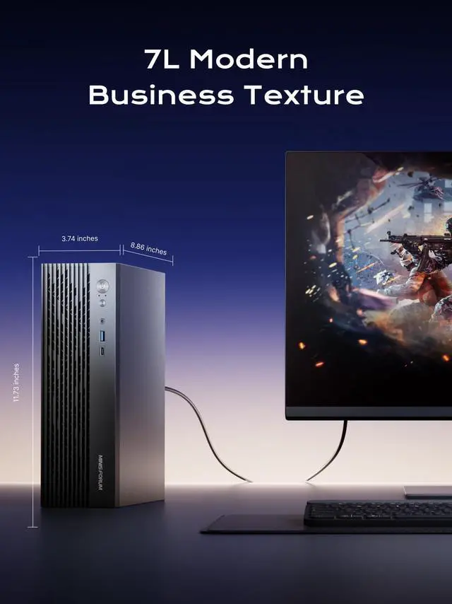 Alt view image 4 of 5 - MINISFORUM 790S7 Mini ITX PC AMD Ryzen 9 7940HX (16C/32T, up to 5.2GHz), DDR5 & PCIe 4.0 SSD,HDMI2.1/DP1.4/USB C, USB A x 5, USB C x 2, PCIe 5.0 x 16,400W Power Supply