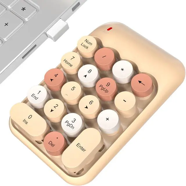 Alt view image 3 of 5 - MOWUX Wired Typewriter Keyboard with Foldable Stand + Wireless 18-Key Number Pad Combo for Laptop/Desktop