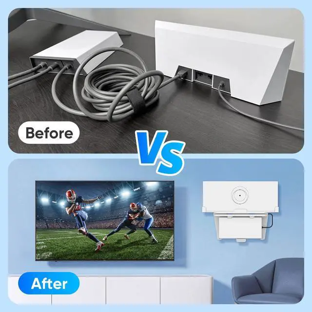 Alt view image 4 of 5 - Starlink Router Wall Mount Kit, 2-in-1 Starlink Gen 3 Mount for Mesh WiFi Router & Power Supply, Compatible with Starlink V3 Dish Accessories, Standard Mounting Space-Saving Kit for Home & Office Use