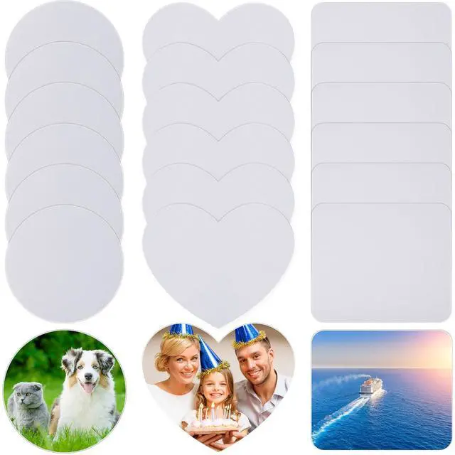 Main image of Nezyo 21 Pieces Sublimation Mouse Pads Blank Mouse Pads for Sublimation Non Slip Rubber Round Rectangle Heart Shaped Mouse Pad for DIY Crafts Transfer Heat Press Printing, AZ-Nezyo-4484