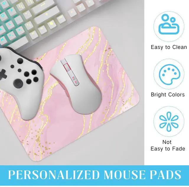 Alt view image 4 of 5 - Nezyo 21 Pieces Sublimation Mouse Pads Blank Mouse Pads for Sublimation Non Slip Rubber Round Rectangle Heart Shaped Mouse Pad for DIY Crafts Transfer Heat Press Printing, AZ-Nezyo-4484