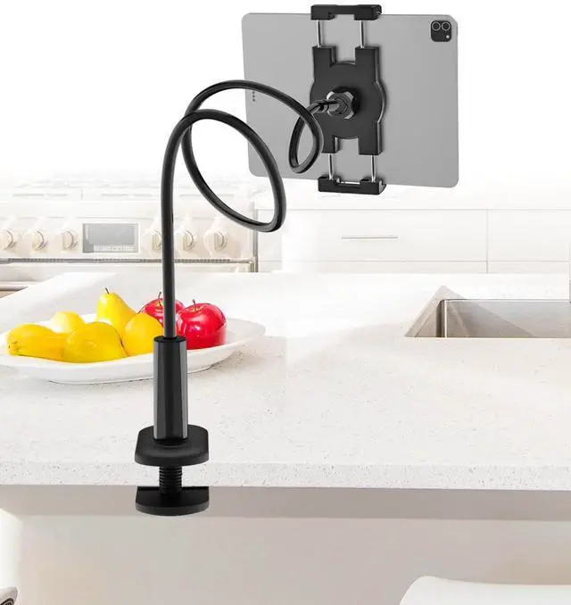 Alt view image 5 of 5 - Phichy Gooseneck Tablet Holder for 4.7"-13" Phone & iPad, Flexible Arm Tablet Bed Stand, Super Stable Clip Tablet Mount for Desk Compatible with iPad Pro/Air/Mini, Galaxy Tabs, iPhone, Tablets