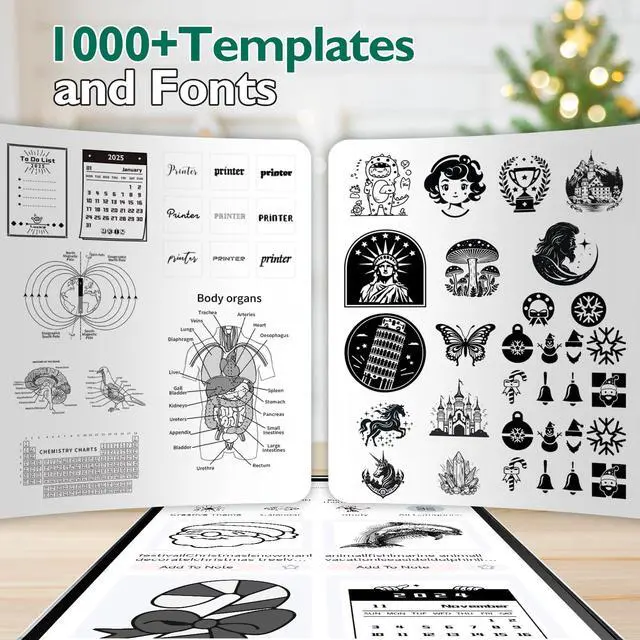 Alt view image 5 of 5 - Phomemo Mini Sticker Printer- Print Pods Thermal Printer T02 Bluetooth Sticker Maker Machine with 3 Rolls Transparent Color Papers, for Study Notes, DIY Stickers, List, White