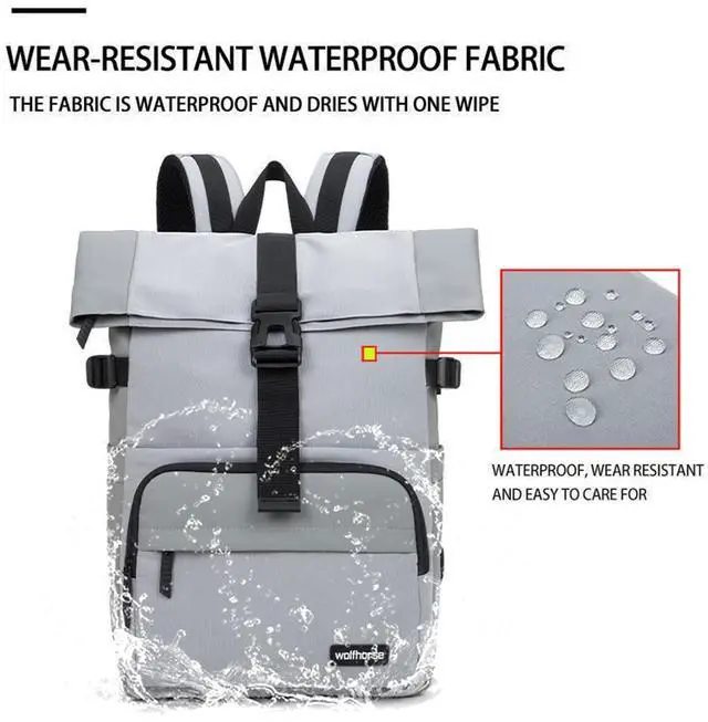 Alt view image 2 of 5 - SAIA TIAN Water-Resistant Commute Expandable Casual Daypack for 13-15.6 inch MacBook, Rucksack for Work Trip,for Men and Women, Complementary products, Black (Grey)