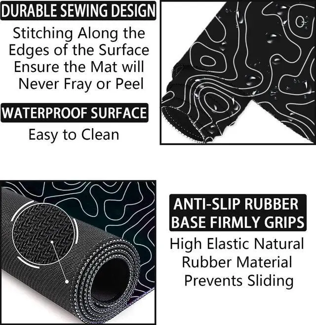 Alt view image 5 of 5 - LATEEFAH Mouse Pad with Wrist Rest, Large Mouse Pad, Ergonomic Gaming Desk Pad Keyboard Wrist Rest Set, 4-in-1 Desk Mat Keyboard Mat for Home, Office