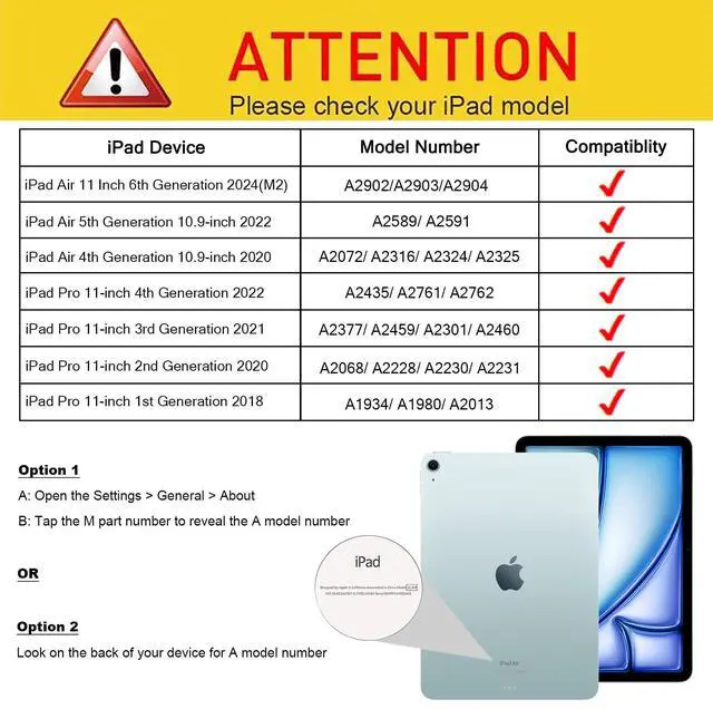 Alt view image 2 of 5 - SCSVPN for iPad Air 11 Inch Case M3/M2 (7th/6th Gen., 2025/2024), iPad Air 5th/4th Gen 10.9''(2022/2020), iPad Pro 11''(2020-2018) Protection Cover with Pen Holder+Stand+Shoulder Strap, Navy Green