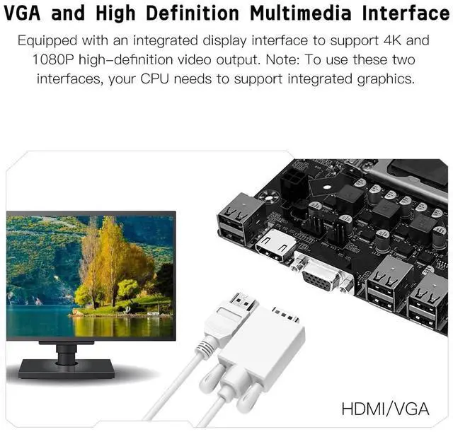 Alt view image 5 of 5 - SHANGZHAOYUAN LGA 1155 Motherboard H61C Gaming Motherboard for Intel 2th/3th Gen i3,i5,i7/Xeon E3 V2/Pentium Series CPUs, DDR3, NVME/NGFF M.2, PCIe X16, 100M LAN, VGA, HDMI-Compatible