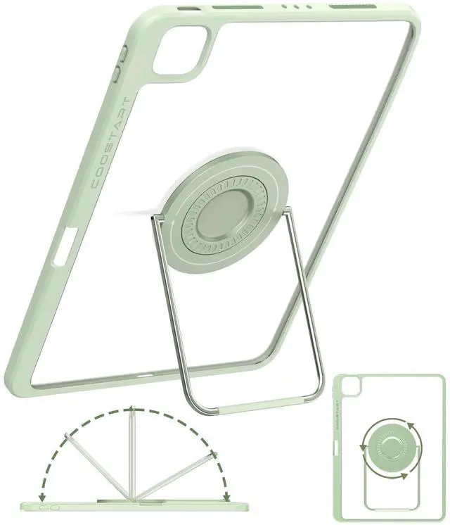 Main image of Rotating Case for iPad (A16) 11th Generation 11 Inch 2025, iPad 10th Generation 10.9 Inch 2022 with Pencil Holder, 360 Degree Rotating Stand for Portrait/Landscape Modes, Case with Stand, Green