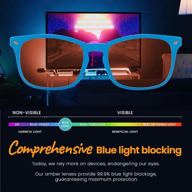 Alt view image 4 of 5 - SODQW 2 Pack Blue Light Blocking Glasses for Women Men Improve Sleep Anti Blue Eyeglass Orange Lens for Computer TV Phone
