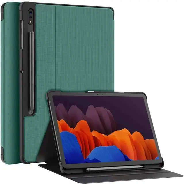 Main image of Soke Galaxy Tab S8+/S7 FE/S7 Plus Case with S Pen Holder [SM-X800/X806/T730/T736B/T970/T975] - Shockproof Stand Folio Case for Samsung Tab S8+ 2022/S7 FE 2021/S7 Plus 2020 12.4" Tablet,Lake Blue
