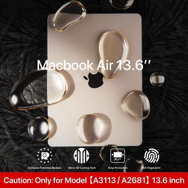Alt view image 2 of 5 - Soonjet Compatible for MacBook Air 13.6 inch Case M4 M3 M2 2025 2024-2022 Release Model A3240 A3113 A2681, Sturdy Protective Hard Shell Case Cover for MacBook Air M2 13 inch - Starlight Clear