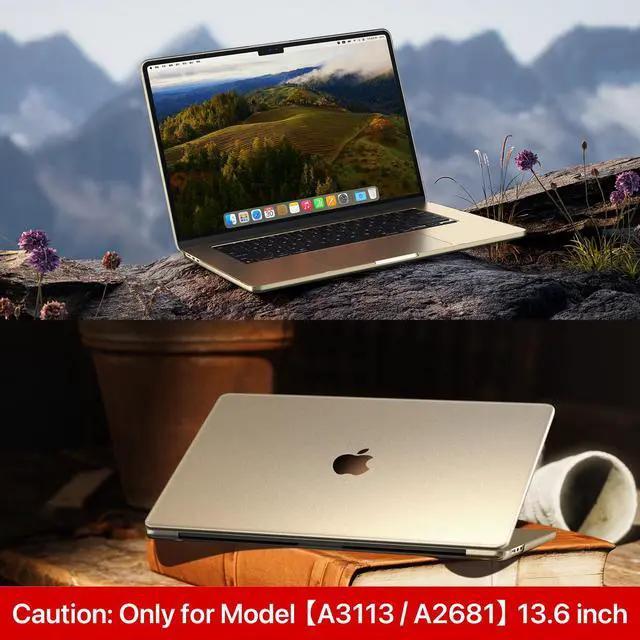 Alt view image 5 of 5 - Soonjet Compatible for MacBook Air 13.6 inch Case M4 M3 M2 2025 2024-2022 Release Model A3240 A3113 A2681, Sturdy Protective Hard Shell Case Cover for MacBook Air M2 13 inch - Starlight Clear