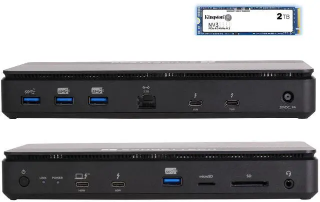 Main image of Sonnet Echo 13 Thunderbolt 5 SSD Dock  Integrated 6000MB/s NVMe Storage, 4 Thunderbolt 5 Ports, 2.5Gb Ethernet, 8K Display  Mac, Windows, Chromebook, iPad Pro (2TB Kingston PCIe 4.0 NVMe SSD)