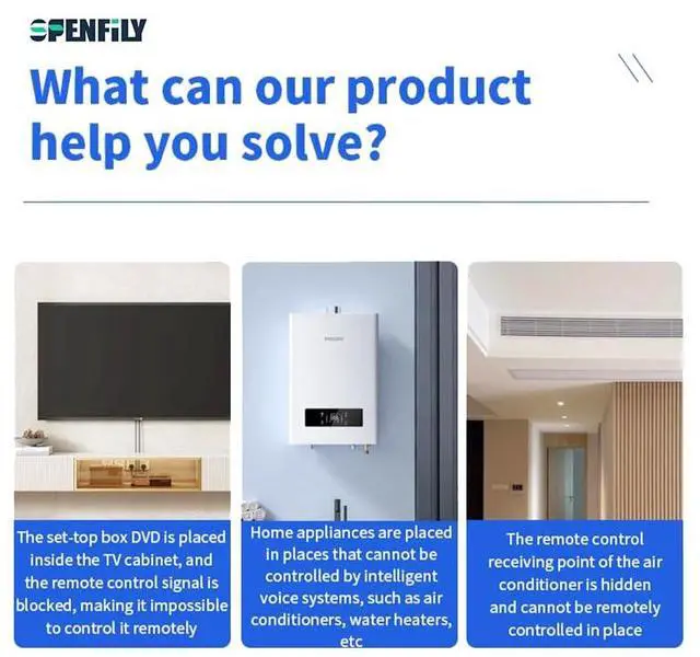 Alt view image 2 of 5 - SPENFiLY Wireless Repeater System Small Size Infrared Wireless Repeater System - Smart Home Multiple Centralized Small Size Receiver Extender (180deg Remote Control)