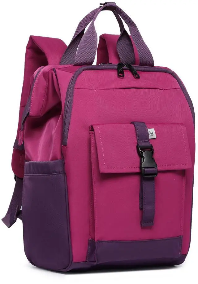Alt view image 2 of 5 - SUNNY BIRD Laptop Backpack, 15.6 Inch Laptop Work Bag, Wide Open Casual Daypack for Women, Men and Adult (Purple)
