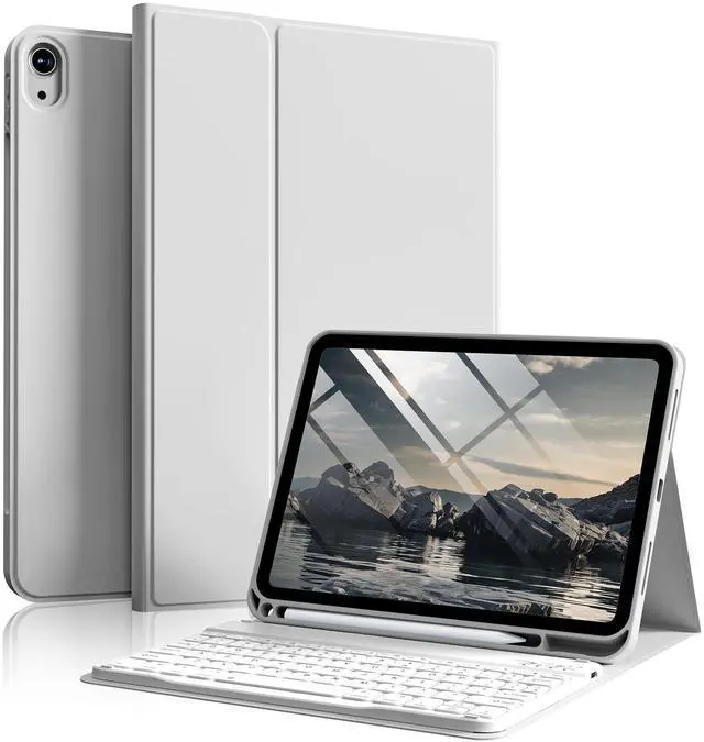 Main image of SZPSGC for iPad (A16) 11th/10th Generation Case with Keyboard, 11 Inch/10.9 Inch iPad (2025/2022), Detachable Wireless Bluetooth Keyboard, Stand Folio Cover with Pencil Holder, Grey