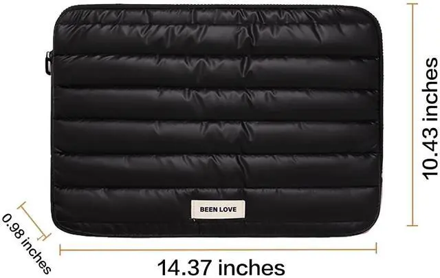 Alt view image 2 of 5 - Teryeefi 15-15.6 inch Laptop Sleeve Bag, Soft Shockproof Puffy Laptop Carrying Case Compatible with MacBook Air 15 M3 M2 M1/Pro 15 inch, HP, Dell, ASUS, Lenovo with Waterproof- Black