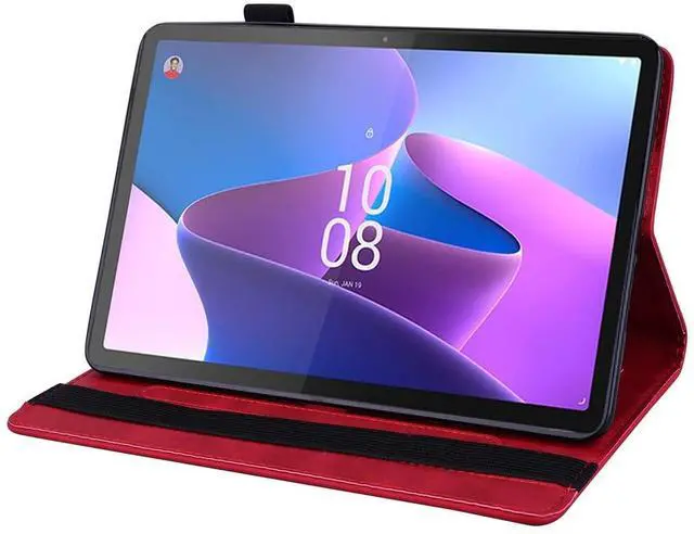 Alt view image 4 of 5 - TIPOYOROO Case for Samsung Galaxy Tab S10 Plus 2024 (X820/SM-X826B)/S9 Plus (X810/X816) /S9 FE+(X610/X616) 12.4 Inch 2023 PU Leather Folio Cover Multi-Angle Viewing Auto Sleep/Wake Function- Red