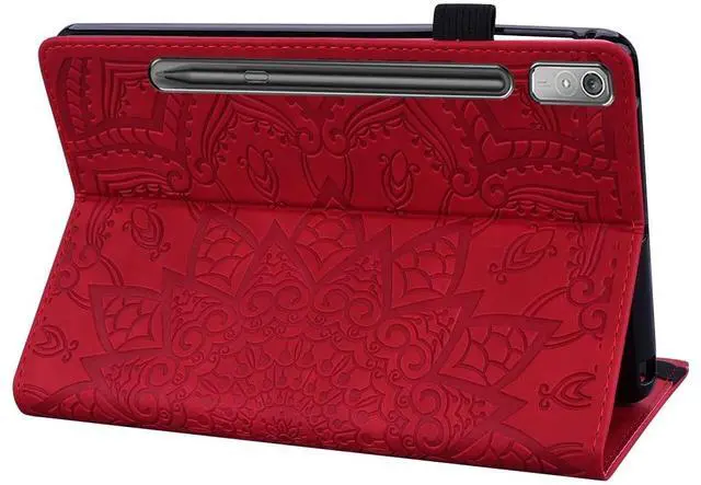 Alt view image 5 of 5 - TIPOYOROO Case for Samsung Galaxy Tab S10 Plus 2024 (X820/SM-X826B)/S9 Plus (X810/X816) /S9 FE+(X610/X616) 12.4 Inch 2023 PU Leather Folio Cover Multi-Angle Viewing Auto Sleep/Wake Function- Red