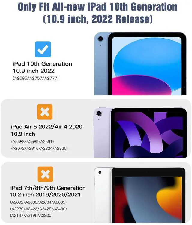 Alt view image 2 of 5 - TiMOVO Case for iPad 10th Generation Case 2022, Slim Stand Cover for iPad 10th Gen 10.9 inch, Support Touch ID, Auto Wake/Sleep Smart Shell with Translucent Back, Abyss Blue + Black