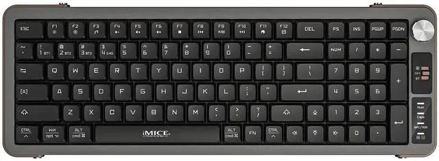 Main image of TISHLED Wireless Keyboard with Volume Knob, 2.4G+Bluetooth Multi-Device Keyboard USB-C Rechargeable, Compact 99-Key with Number Pad, Comfortable Scissor Switches for Win/Mac, Black