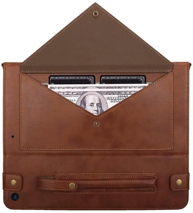 Alt view image 4 of 5 - Handbag Case for iPad Mini 7.9" Series, iPad Mini 4/Mini 5 Case, Techcircle Lightweight Folio Stand Crossbody Wallet Case with Pencil Holder, Hand Strap & Shoulder Strap Soft Protective Cover, Coffee