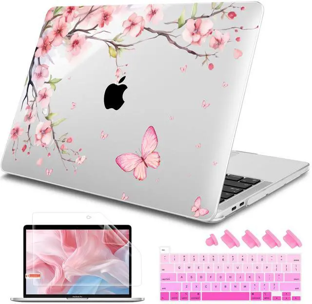Main image of Tuiklol Case for 2022 MacBook Pro 13 Inch M2 Clip, 2021 2020 Release M1 A2338 A2289 A2251, Hard Shell Case for MacBook Pro 13.3" with Touch Bar Fits Touch ID and Retina Display, Plum Blossom