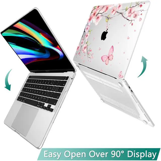 Alt view image 4 of 5 - Tuiklol Case for 2022 MacBook Pro 13 Inch M2 Clip, 2021 2020 Release M1 A2338 A2289 A2251, Hard Shell Case for MacBook Pro 13.3" with Touch Bar Fits Touch ID and Retina Display, Plum Blossom