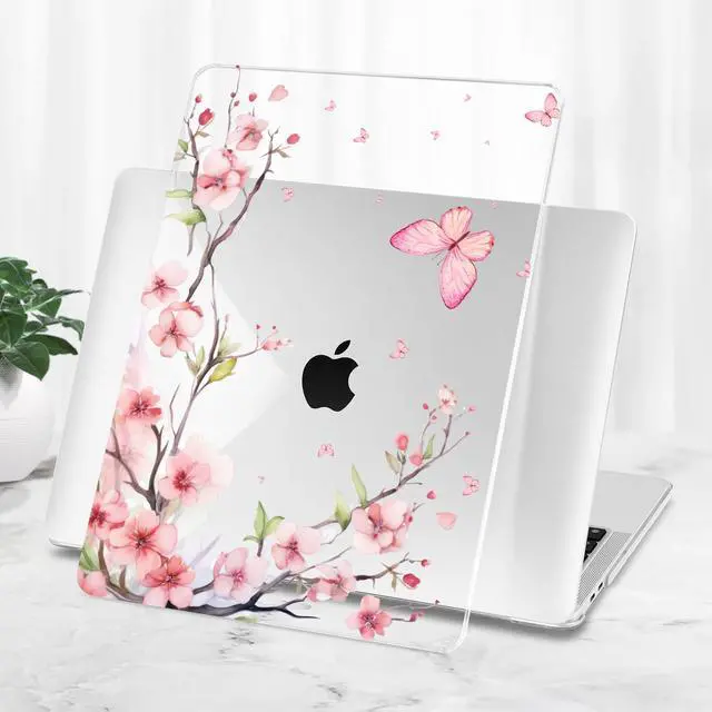 Alt view image 5 of 5 - Tuiklol Case for 2022 MacBook Pro 13 Inch M2 Clip, 2021 2020 Release M1 A2338 A2289 A2251, Hard Shell Case for MacBook Pro 13.3" with Touch Bar Fits Touch ID and Retina Display, Plum Blossom