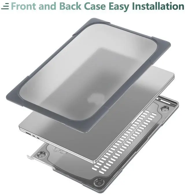 Alt view image 4 of 5 - TWOLSKOO for MacBook Air 13.6 inch Case 2024 2023 2022 M3 M2 Chip A3113 A2681 with Touch ID, Heavy Duty Rugged Shockproof Hard Shell Dual Layer Protective Cover with Fold Kickstand, Grey