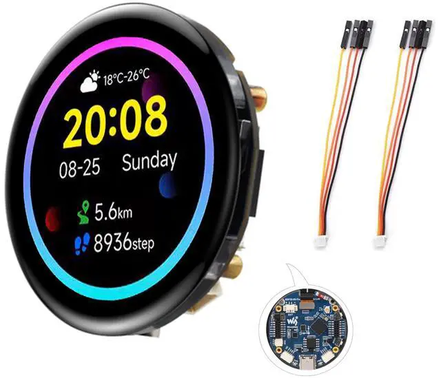 Main image of ESP32-S3 1.43inch AMOLED Touch Display Development Board, 466x466 QSPI Interface AMOLED Round LCD, Onboard Accelerometer and Gyroscope Sensor R T C Chip, ESP32 with Display, Multiple Interfaces