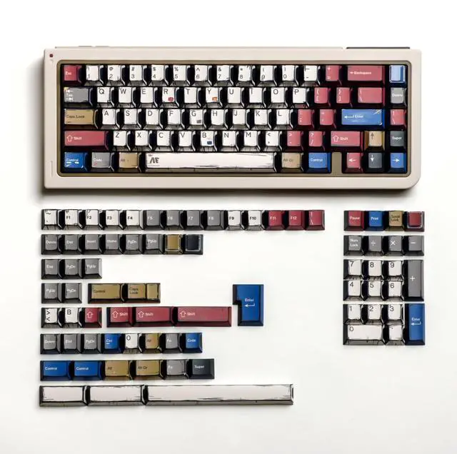Alt view image 2 of 5 - ULTRAEQUIP PBT Keycaps Japenese Manga Anime Style 141 Keys Cherry Profile Dye Sub Retro Keycaps for Mechanical Keyboard