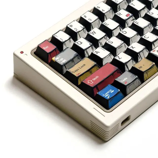 Alt view image 4 of 5 - ULTRAEQUIP PBT Keycaps Japenese Manga Anime Style 141 Keys Cherry Profile Dye Sub Retro Keycaps for Mechanical Keyboard