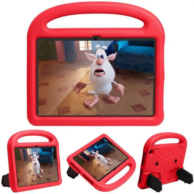 Main image of UUcovers for All-New Kindle Fire HD 8 Tablet (10th Generation, 2020 Release) and Fire HD 8 Plus Case with Handle Kickstand Kids-Friendly Lightweight Soft EVA Foam Silicone Shockproof Shell, Red