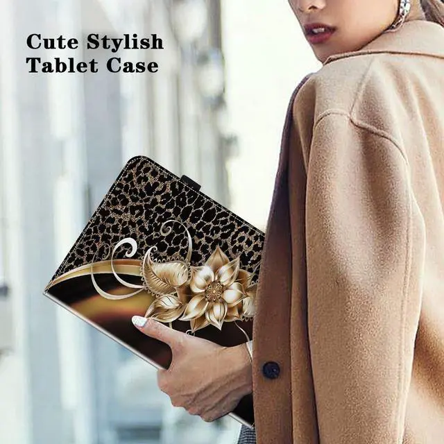 Alt view image 3 of 5 - VODEFOX Fire Max 11 Tablet Case (13th/11th Generation, 2023/2021 Release),PU Leather Folio Stand Protective Cover with Card Solts for Fire Max 11 Tablet 2023 11"- Metallic Flower