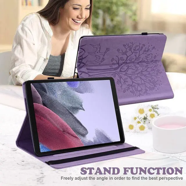 Alt view image 4 of 5 - VODEFOX for Kindle Fire HD 10 Tablet Case 13th Generation 2023 Release 10.1", PU Leather Folio Deer Tree Cover with Card Slots for Fire Tablet HD10 & HD 10 Plus 2023 - Purple