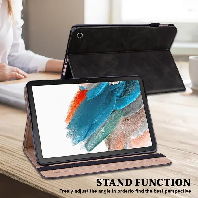 Alt view image 2 of 5 - VODEFOX Case for  Kindle Fire Max 11 Case (13th Generation, 2023 Release) 11",PU Leather Folio Stand Stylish Solid Color Stripe Stand Cover with Elastic Band Stylus for Fire Max 11 Tablet- Black